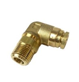 Air Brake Push-To-Connect x Male NPTF Elbow Brass