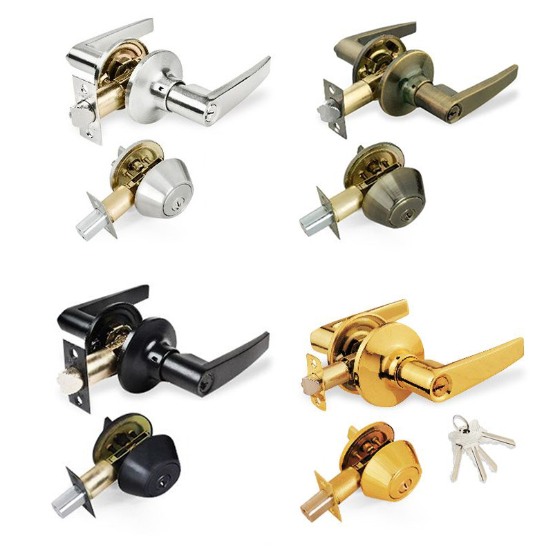Combo Lockset Lever Handle 2 Pack Keyed Alike
