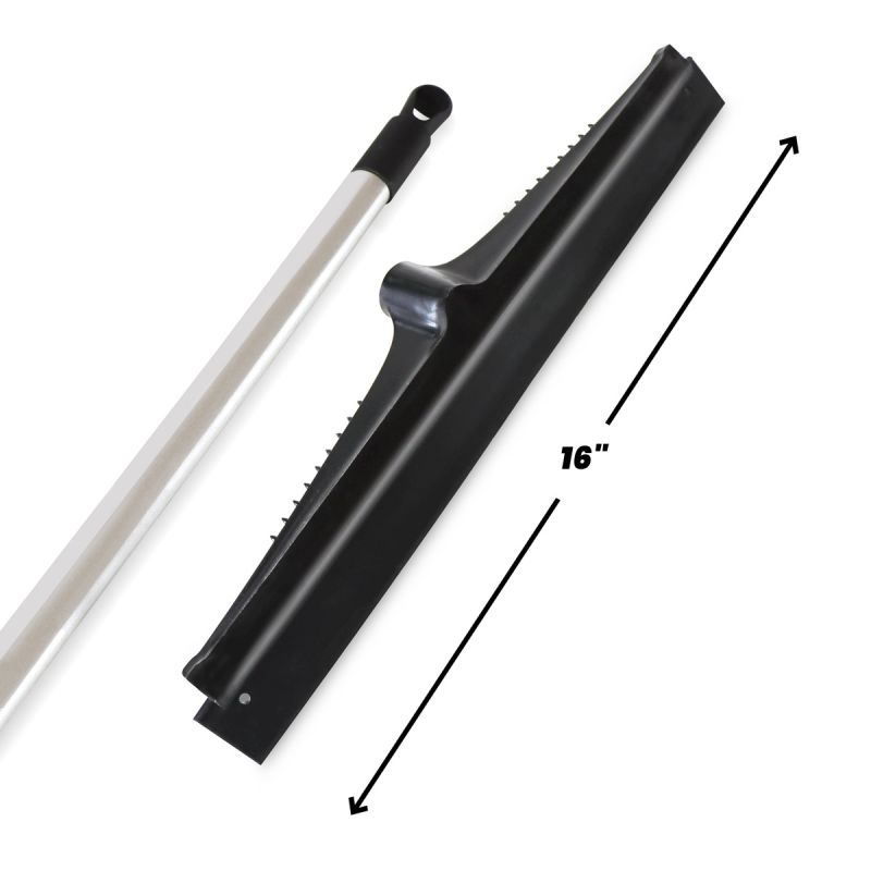 16" Floor Squeegee Broom 4' Handle