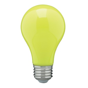 Satco 8W LED A19 Yellow Bug Bulb Dimmable