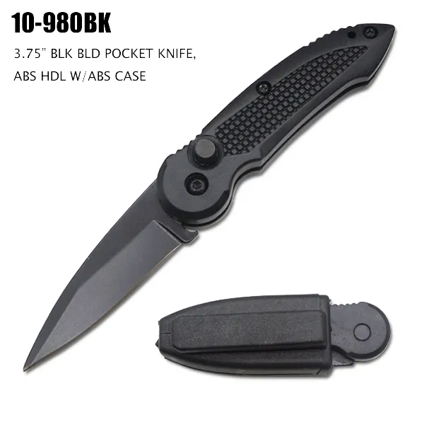 Pocket Knife 2-1/8" Blade w/ ABS Case Black