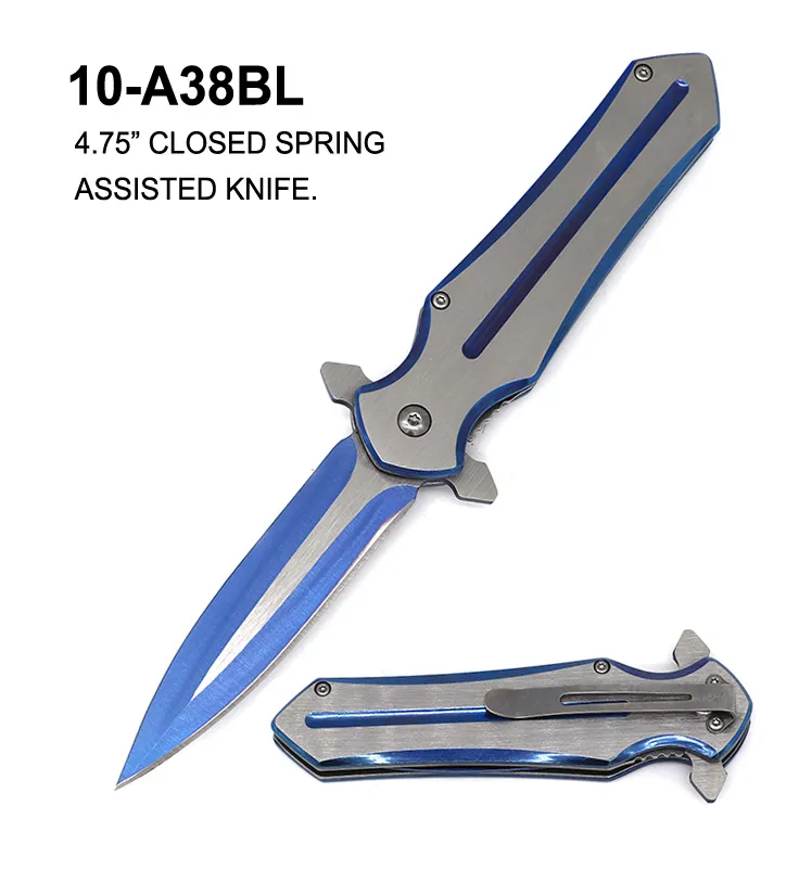 Pocket Knife 3-3/4" Stainless Steel Blue