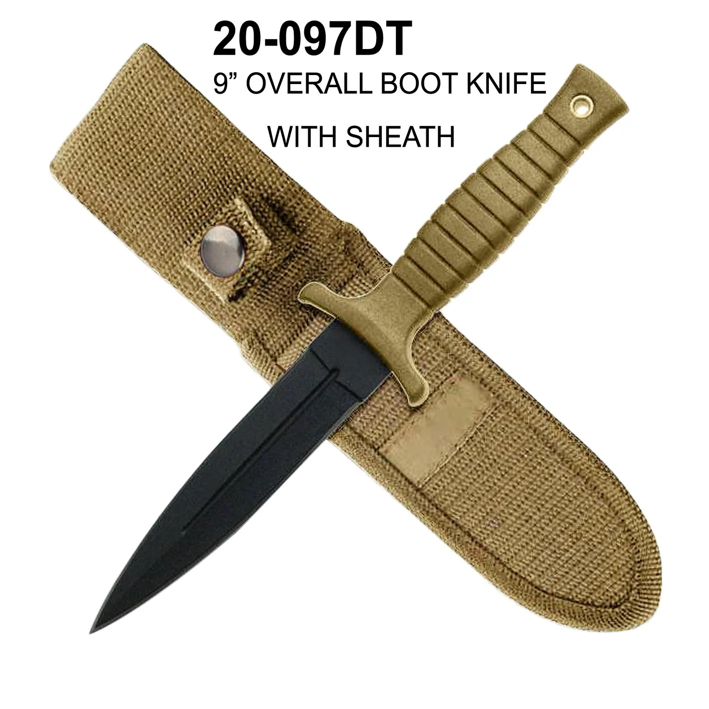 Hunting Boot Knife 4" Blade w/ Sheath Brown