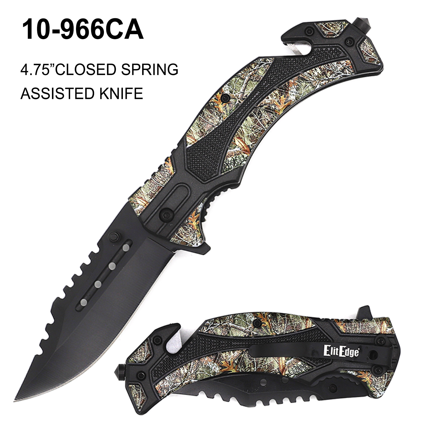 Pocket Knife 3-1/2" Rescue Nylon Handle Camo