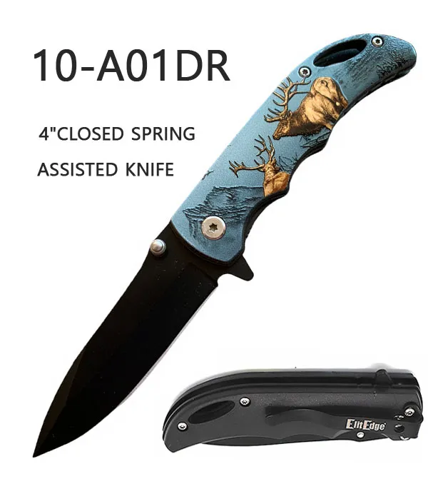 Pocket Knife 3-3/8" Blade Spring Assist Deer