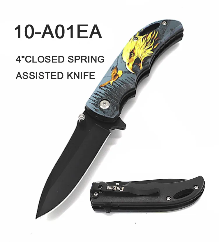 Pocket Knife 3-3/8" Blade Spring Assist Eagle