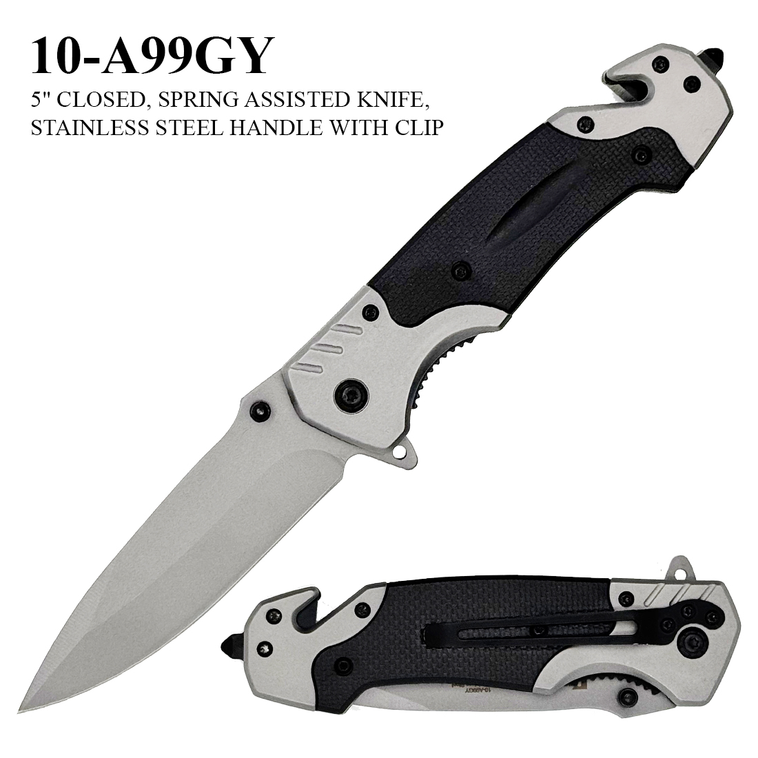 Pocket Knife 3-1/2" Blade Stainless Handle