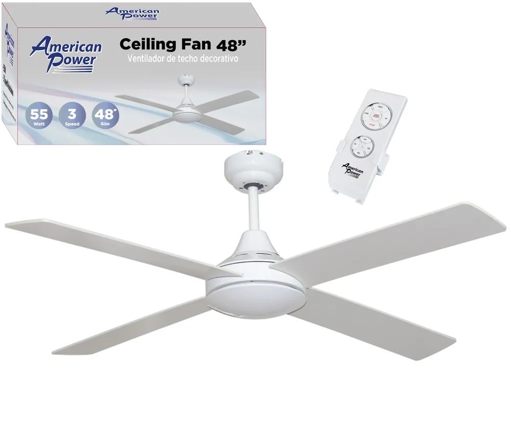 White Ceiling Fan 48"