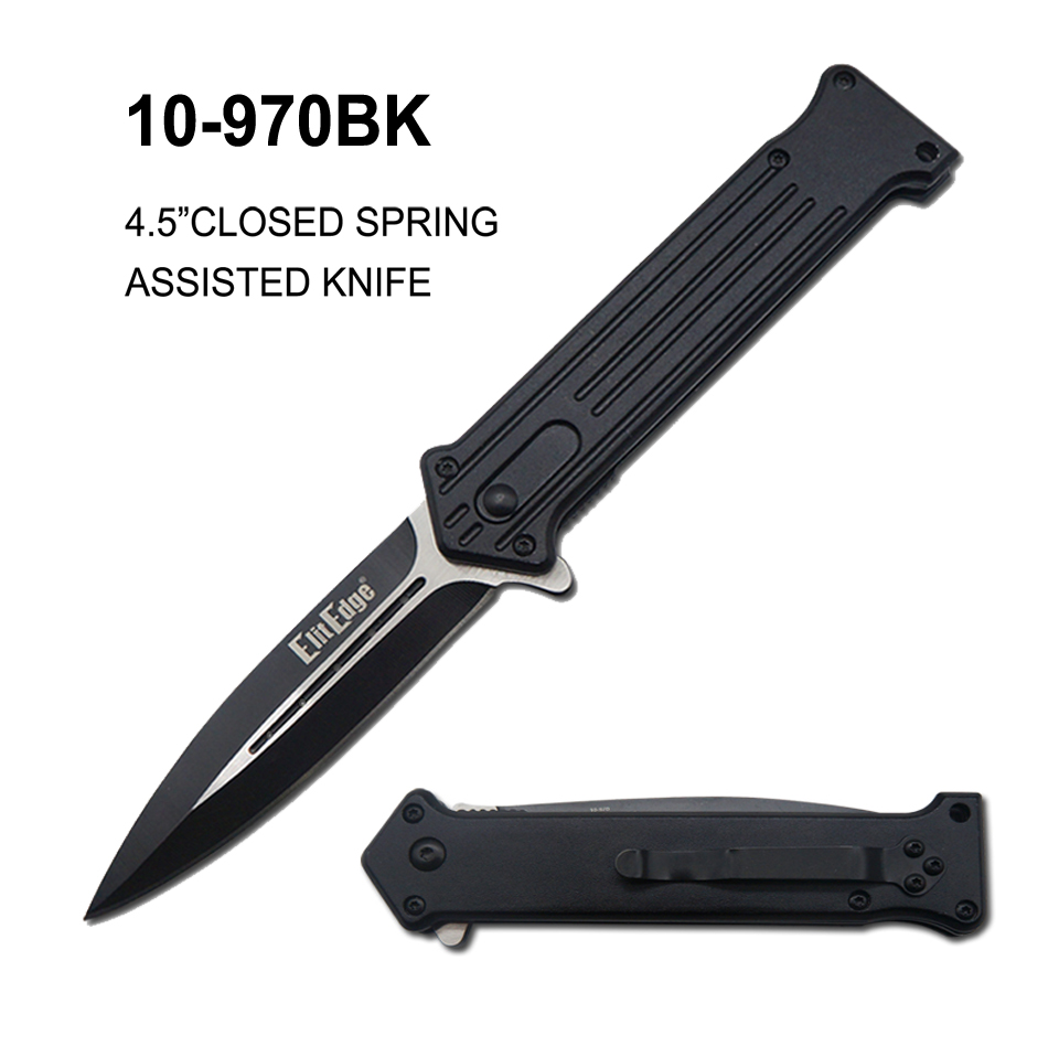 Pocket Knife 3-1/2" Spring Assist Blade TAC Force Black