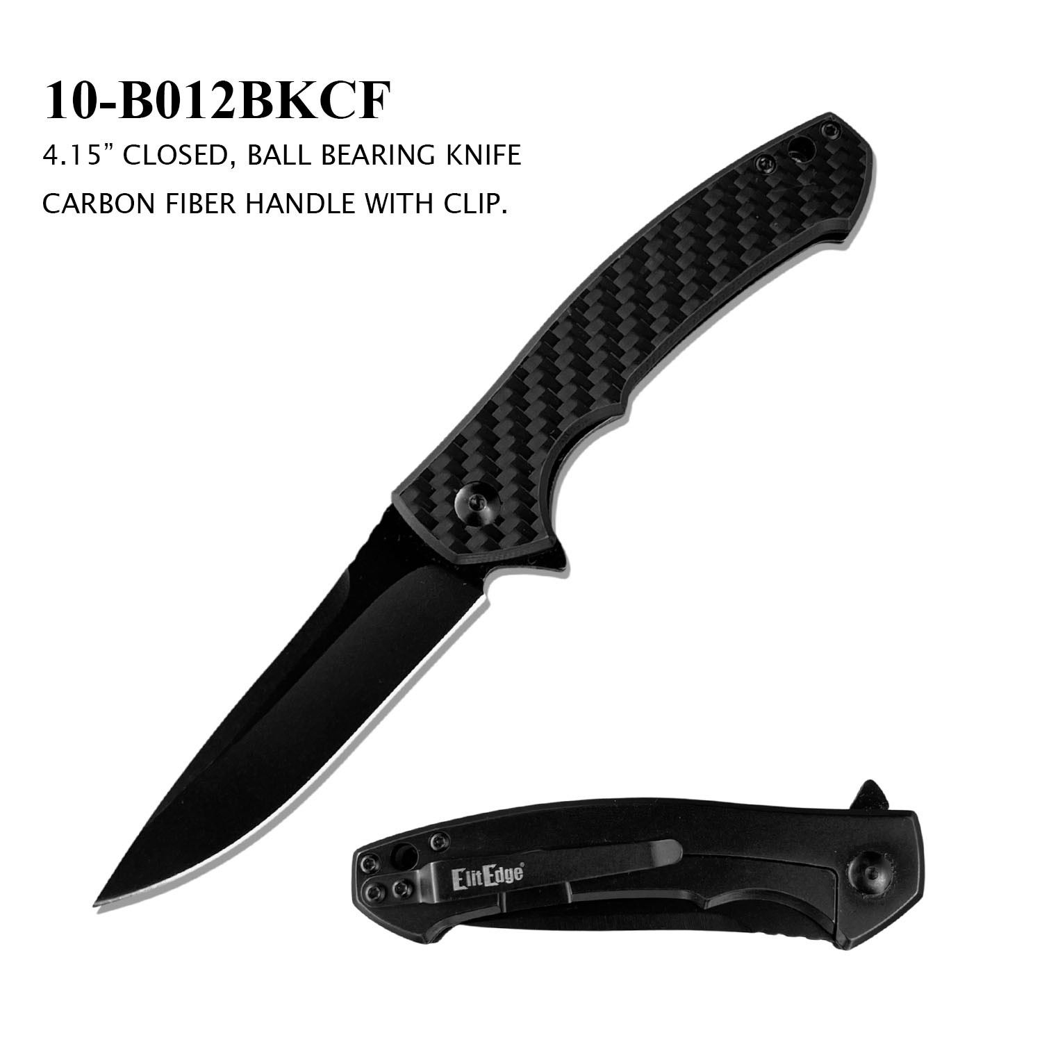 Pocket Knife 2.75" 8CR13 Ball Bearing Carbon Fiber Black