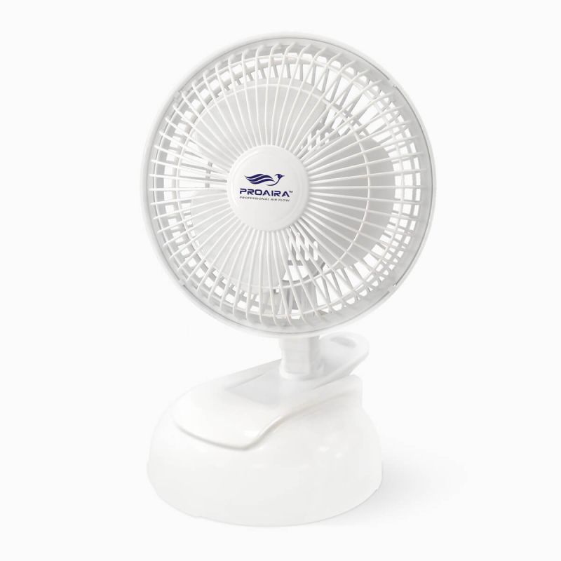 6" White 2 in 1 Clip Desk Fan