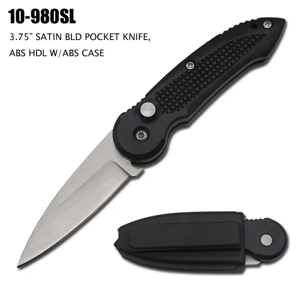 Pocket Knife 2-1/8" Blade w/ ABS Case Silver