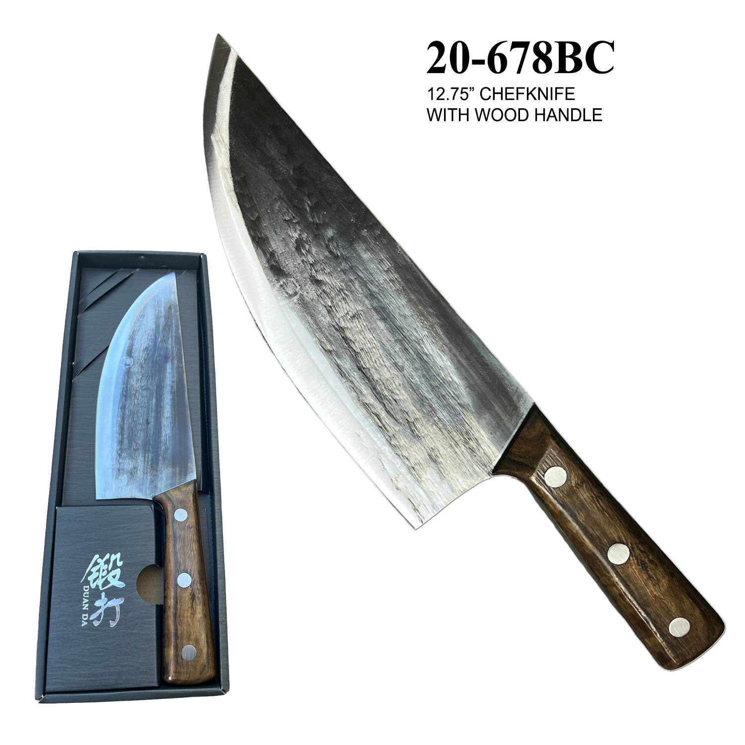 Chef Butcher Cleaver Knife 8" Blade 1080 Carbon Steel