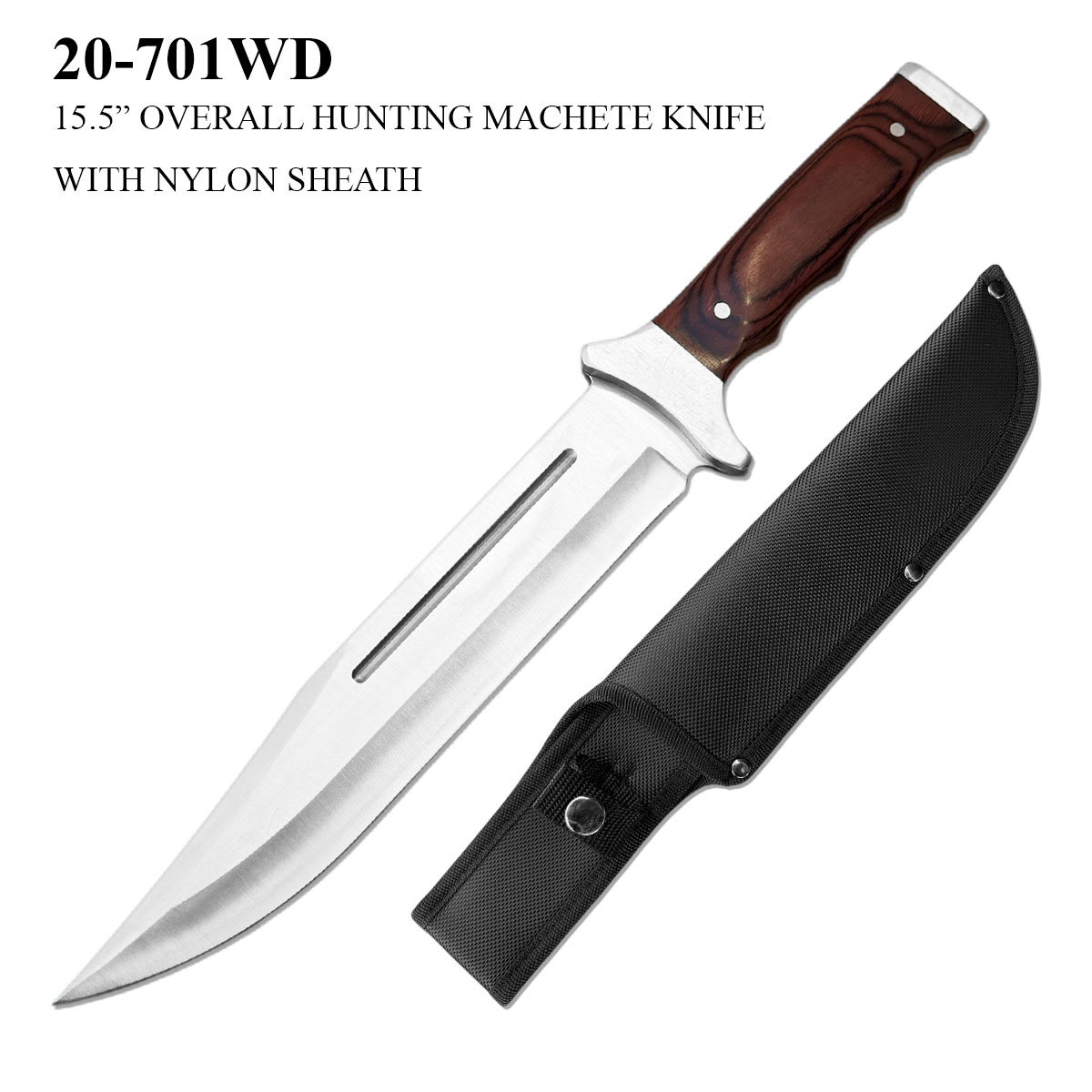 Hunting Machete Knife 9-1/2" Blade w/ Nylon Sheath